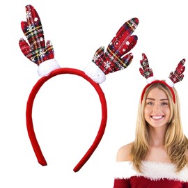 Christmas Antlers Hairband, New Year's Eve Christmas Elk Hairband for Women&Girls,Antler Headdress Hairband Holiday Party Sweet and Lovely Headband Ornaments,Girl Hair Decoration for Christmas Party