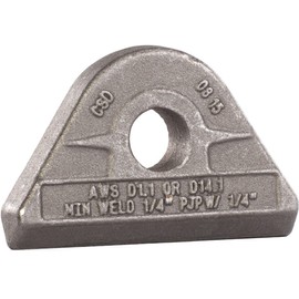 MAG-Mate PE0200 Weld-On Pad Eye, Made of A36 Weldable Carbon Steel, Welding Pad Eye Meets Stringent ASME BTH-1 Standards, with 2 Tons Working Load Limit, Weighs 0.80 lb, Gray