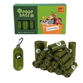 360 pcs bolsas para perro biodegradables (24rolls), Bolsas popo perro a prueba de fugas, con Aroma a Lavanda, Incluye dispensador portátil para, Adecuado para pasear perros al aire libre