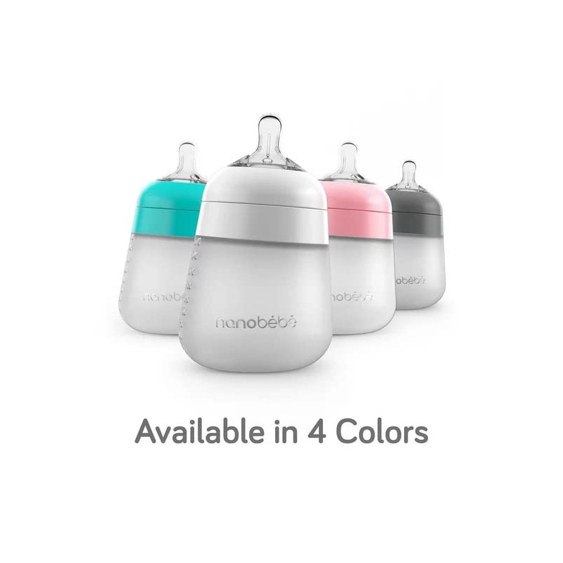 Nanobébé, Biberón de Silicón 270 ml./ 9Oz. 2 Pack, Color