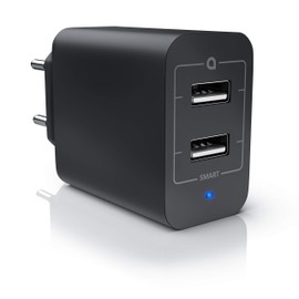 CSL - 24 Watt Charger Dual Port USB Charger with Power LED - 4800 mA Total - USB Charger