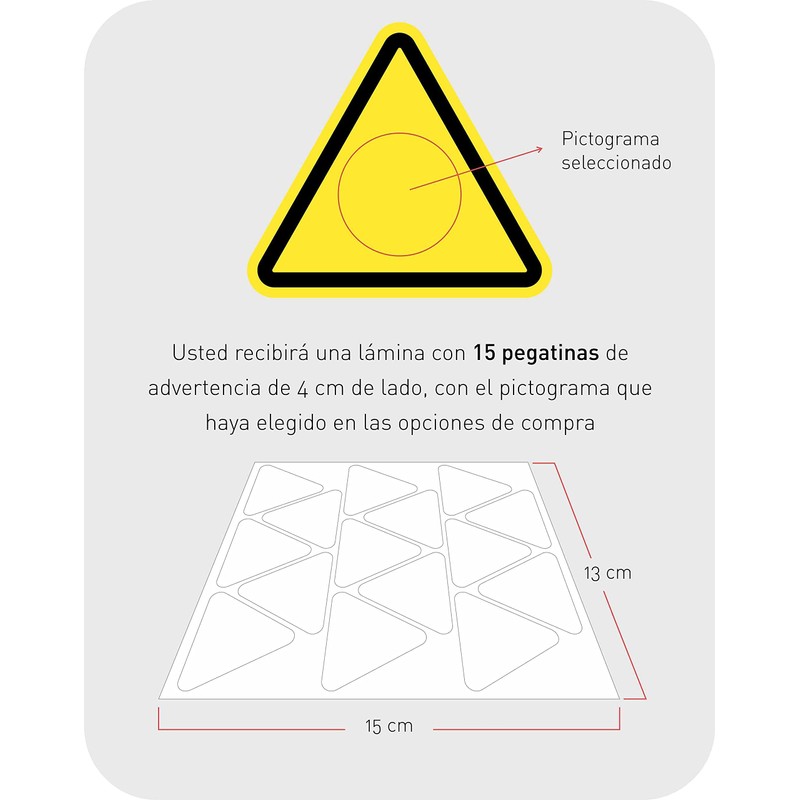 Warning Sign General Warning 15 Pack 4cm Yellow Triangle Stickers