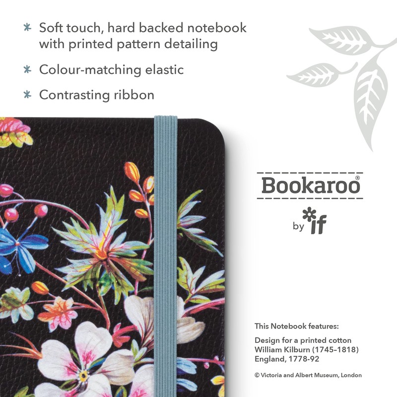 IF V & A Bookaroo Journal A6 Kilburn Black Floral,