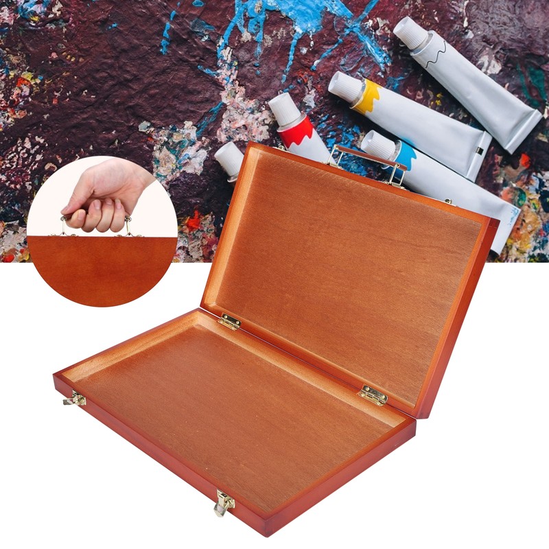 Retro Wooden Painting Tool Storage Box Portable Drawing Oil Painting