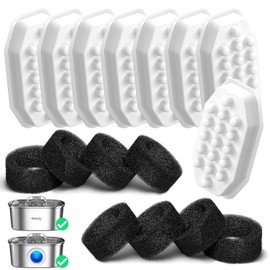 Rellaty Filtros de fuente de agua para gatos de repuesto y esponjas prefiltrantes para fuente automática de agua para perros de 3.2 l/120 onzas