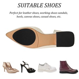 24 Pcs Non Slip Shoe Pads, Anti Slip Shoe Grips on Bottom of Shoes Self Adhesive Rubber Non-Skid Sole Protector Stickers for High Heels, Flats Shoes, Sneakers (Black, 3 Style)