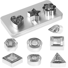 Cookie Cutters,30 PCS Mini Cookie Cutters Set Geometric Shapes Cutter Star Cookie Cutter Mini Cookie Cutters Small Molds for Cutting Polymer Clay Pastry Dough Pie Crust and Fruits