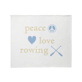 CafePress Peace, Love and Rowing Throw Blanket Super Soft Fleece Plush Throw Blanket, 60"x50"