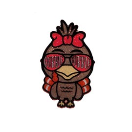 Gobble Gobble Girl Thanksgiving Badge Reel, Glittery Turkey Badge Reel, Interchangeable Badge Reel, Fall Badge Reel, Cute Retractable Badge Reel (Topper with Alligator Clip Reel)