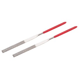 Utoolmart Diamond Needle File, 2-Pieces Mini Diamond Needle File Set, 3mm x 140mm Flat Files Tools, 150 Grits Small Flat Files, for Metal Glass Stone with Fine Sanding
