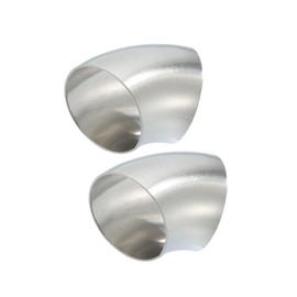 Motoforti OD 2" 45 Degree Mandrel Bend Exhaust Elbow Pipe SS304 Bend Tube 20GA /.036" Wall Thickness Exhaust Piping for Car Exhaust Pipe Elbow Modified Silver Tone 2pcs Long-lasting