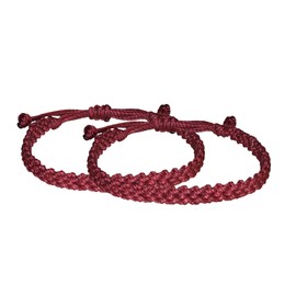 Matching, Set of 2 Red Bracelets for Couples, Family or Friendship and Protection Card