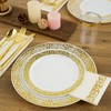 175 Piece Gold Dinnerware Set 25 Guest-50 Gold Lace Plastic