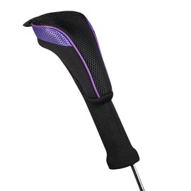 Andux 3 Pack Long Neck Golf Hybrid Club Head Covers Dial No. Tag CTMT-01 Black/Purple