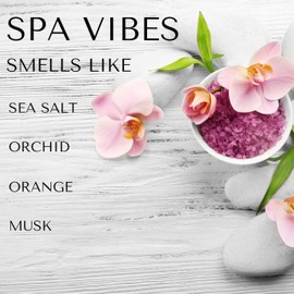Spa Vibes | Sea Salt, Orchid, Orange and Musk Candles for Home Scented | Soy Candle Gift for Women | Beach Home Decor | 8 oz jar | Made in the USA | Dplus Candles