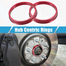 A ABSOPRO Anillos Centradores de Buje de Coche OD 67.1mm A ID 60.1mm Anillos Centradores de Buje Espaciador de Centro de Rueda de Aleación de Aluminio Rojo (Juego de 4)