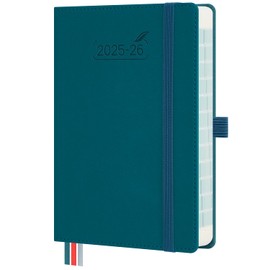 BEZEND Academic Diary 2025-2026 Page A Day Bag Size 18 x 13 cm. 16-Month Daily Planner runs Sept' 25 - Dec' 26. Appointment Diary 2026 Day per Page with PU Leather Hardback - Dark Green