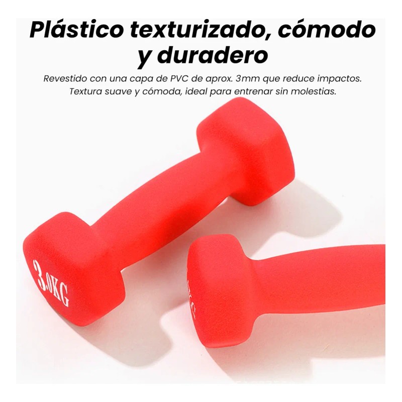 2 Pzs Mancuerna 3kg Pesa Ejercicio Fitness Yoga Gym
