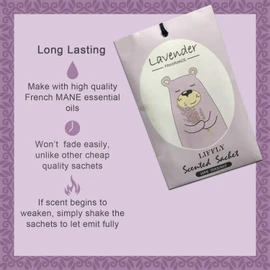 LIFFLY 14 Packs Lavender Scented Sachets Bag for Drawer and Closet Xmas Gift 15 Scents Optional