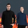 Winter polar fleece brushed fleece zip-up unisex windbreaker fleece black 105