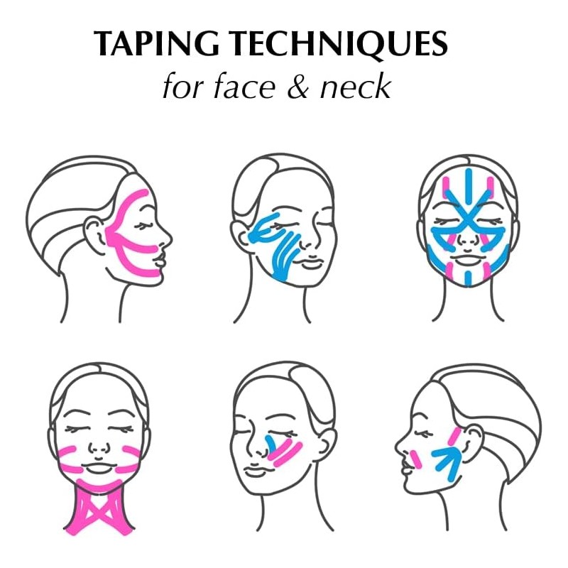 Kinesio - Cinta para levantamiento de cara y cuello, liberación