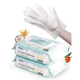 IMMHABI 50 PCS Pet Glove Wipes for Paws and Butt Large Puppy Wipes for Dogs Face and Body Dog Wipes Cleaning Deodorizing Cat Wipes Cleaning Fur and Butt Doggie Wipes Doggy Wipes Bum Dog Ear Wipes