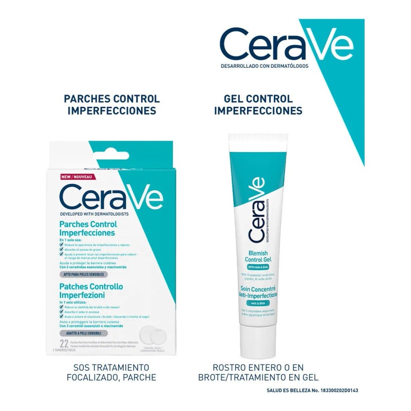 Cerave Parches Control Imperfeccion 22p Piel Tendencia Acné
