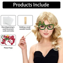 Pack of 31 Christmas Photo Props, Photo Box Accessories for Christmas, Christmas Party Photo Booth Props Decorations, Party Accessories, Table Decoration Birthday, New Year's Eve Photo Props