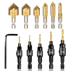 Astriva 12PCS countersink drill bit set, counter sink drill bits for wood Woodworking tools and accessories