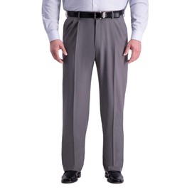 Haggar mens Big & Tall Premium Comfort Classic Fit Pleat Front Dress Pants, Medium Gray, 44W x 32L US