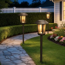 Solar Yard 5-Pack Solar Pathway Lights Outdoor, Solar Powered Garden Lights Waterproof, Auto On/Off Powered Landscape Lighting for Pathway, Porch, Walkway, Driveway