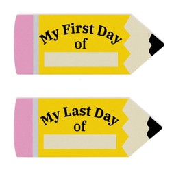 Soochat Back to School Wood Sign Plaque First Day of School Board Double Sided Pencil Wooden Decoration Preschool Chalkboard for Back to Schools Decorations Supplies