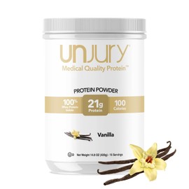 Unjury- Proteína de Suero en Polvo  Vainilla  21g 100 Proteína Aislado de Suero en Polvo  Bajo en Carbohidratos y Sin Lactosa                         