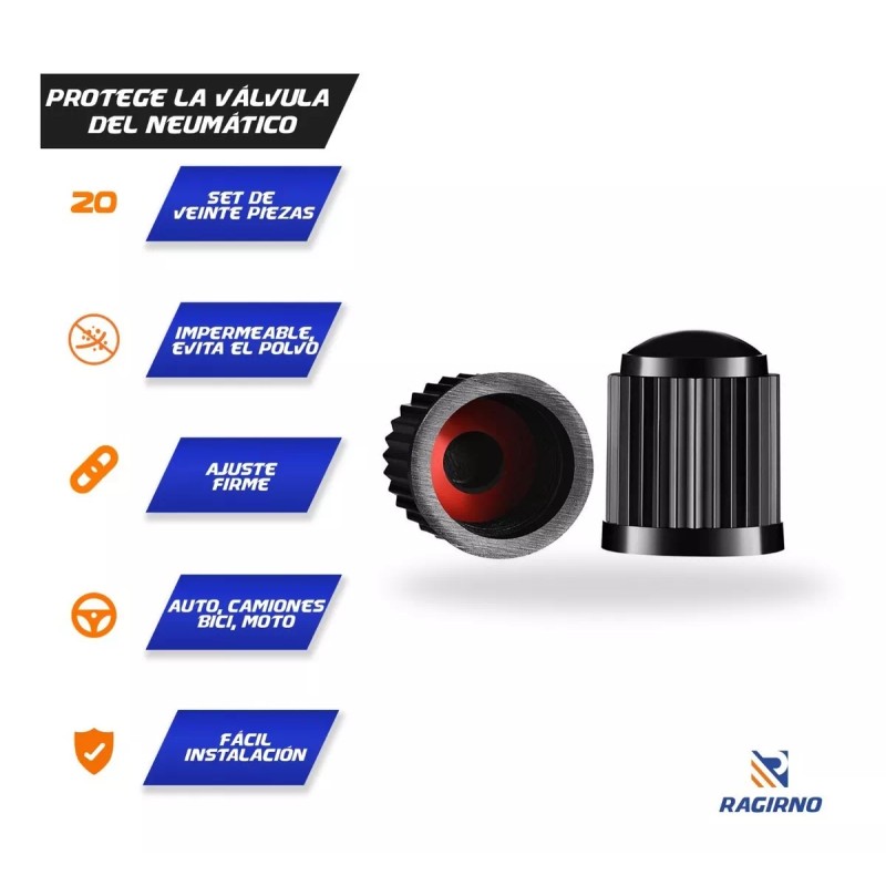 Ragirno Set De 20 Tapones Para Llantas De Auto, Bici