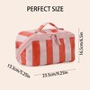 DYSHAYEN Stripe Travel Makeup Bag with Compartments Clear Coated Cosmetic