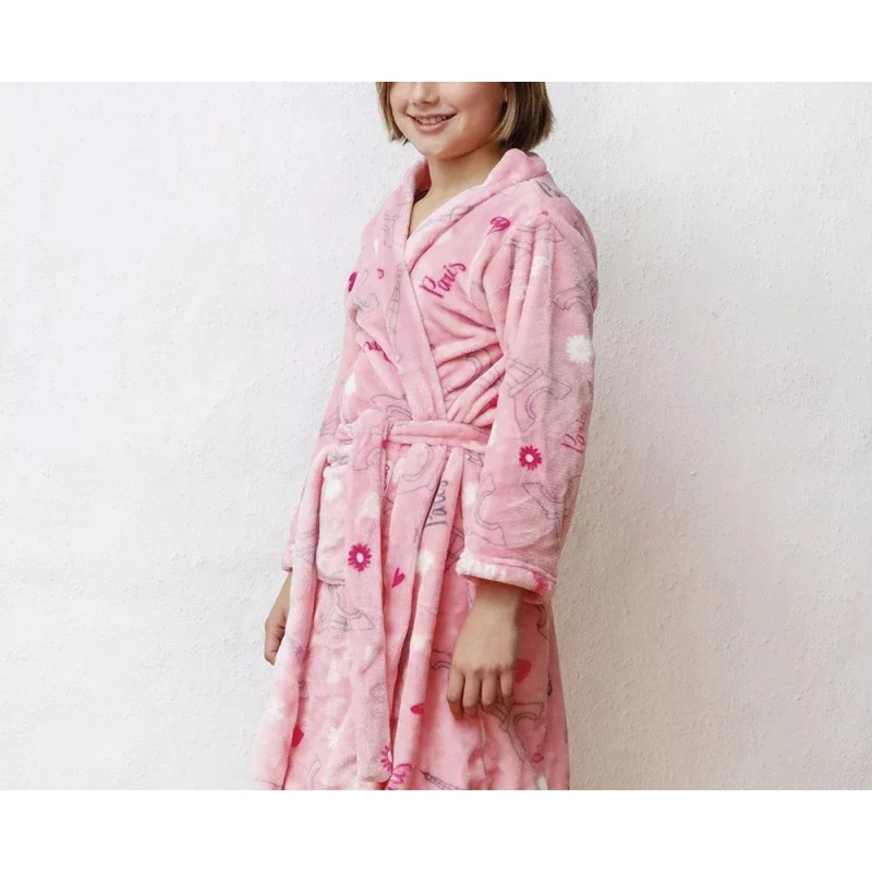 Tesso Bata De Descanso Supersoft Para Niña Paris Suave Y