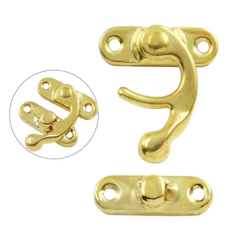 Bonsicoky 30Pcs Swing Arm Right Latch Hook Hasp, Wooden Jewelry