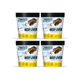 Zora's Best Friendz 100% Human Grade Freeze Dried Beef Liver Dog Treats, 3 oz. - Small, Medium & Large Dogs, Healthy, Grain-Free, Gluten-Free, No Preservatives, Made in The USA (4 Pack, Beef Liver)
