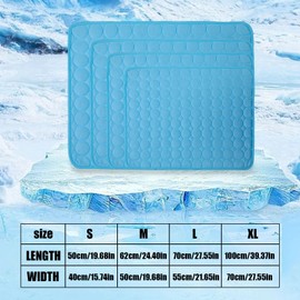 OTKARXUS Dog Cooling Mat Large 70x55CM,1PC Washable Pet Cooling Mat Pad for Dogs and Cats,Reusable Self Cool Ice Silk Pad Summer Dog Ice Pad Pet Supplies,Keep Pets Cool in Summer Indoor Outdoor, (L)