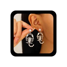 Vacaonio Gothic Gold Scorpion Earrings CZ Scorpion Dangle Earrings Crystal Scorpion Stud Earrings Animal Scorpion Statement Earrings Jewelry for Women