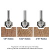 Ultra-Shear Juice Groove Router Bits, 3/16" Radius, 1/4" Shank, Carbide