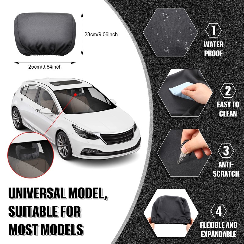 Tallew 4 Pcs Universal Car Headrest Cover Soft Car Seat