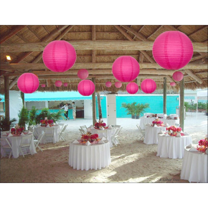 A Liittle Tree -12 PCs Round Paper Lanterns Wedding Party
