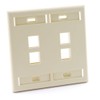 Leviton 42080-4IP 4-Port Dual Gang QuickPort Wallplate with ID Windows,