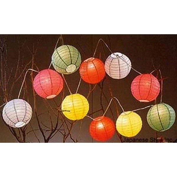 JapanBargain Japanese Chinese Rainbow Paper Lantern Set Christmas Holiday Party