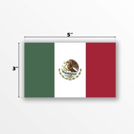 JMM Industries Mexico Flag Vinyl Decal Sticker Mexican Estados Unidos Mexicanos Car Window Bumper 2-Pack 5-Inches by 3-Inches Premium Quality UV-Resistant Laminate PDS483