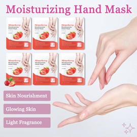 Hydrating Hand Masks, 6PCS Hand Mask Moisturizing Gloves for Men Women, Smooth Long Lasting Soft Exfoliating Hand Peeling Spa Mask Moisturizer Beauty Gift Set for Dry Cracked Rough Dull Hands（F)