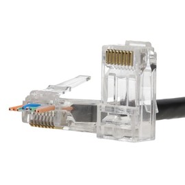 ProLux RJ45 Connector 100-Pack – Cat5e/Cat5 Ethernet Modular RJ45 Plugs, Gold-Plated Crimp Connectors for LAN Network, High-Speed Data Transfer