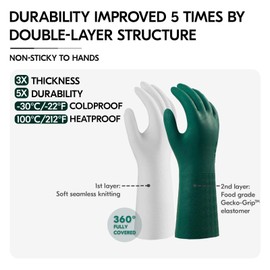 VGO 1 Pair Extra Long Gardening Gloves with Fresh Aroma - Waterproof, Non-Slip and Chemical-Resistant Protective Gloves for Gardening, Agriculture and Work (L, Green, TP1117)