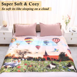 UBeesize Extra Soft Fleece Throw Blanket - Queen Size for Couch, Sofa or Bed, Cozy, Fluffy and All-Season, Decorative Blanket for Kids' Birthday Gifts, Silky and Warm, 60 x 80 Inches